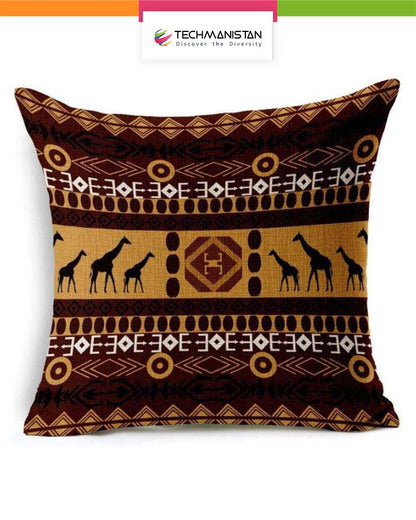 Pack Of 5 - Ethnic Design Cushions - Multicolor cushion covers Without Filling, Cushioncover for Sofa Designer Fancy Geometric pillows printed set - Techmanistan in Pakistan