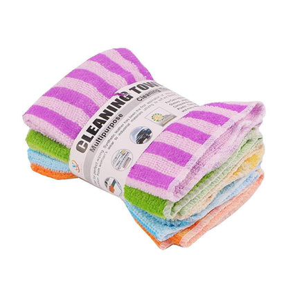Pack of 5 - Multi - Purposed Micro Fiber Cleaning Towel, Microfiber Cloth, Cleaning Dusting Cloth For Home - Techmanistan in Pakistan
