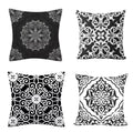 Pack of 5 - Random Design Black & White Geometric Cushion Covers, Throw Pillow, Decorative Case, Without Filling - Techmanistan in Pakistan