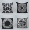 Pack of 5 - Random Design Black & White Geometric Cushion Covers, Throw Pillow, Decorative Case, Without Filling - Techmanistan in Pakistan