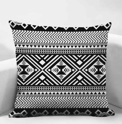 Pack of 5 - Random Design Black & White Geometric Cushion Covers, Throw Pillow, Decorative Case, Without Filling - Techmanistan in Pakistan
