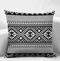 Pack of 5 - Random Design Black & White Geometric Cushion Covers, Throw Pillow, Decorative Case, Without Filling - Techmanistan in Pakistan