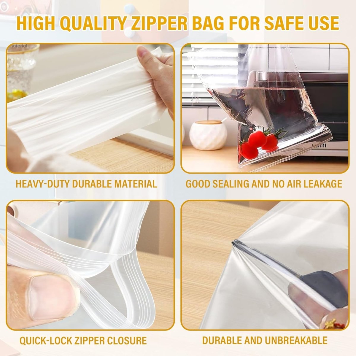 Pack of 50 - 9x8.5inch Zipper Poly Bags - Techmanistan in Pakistan