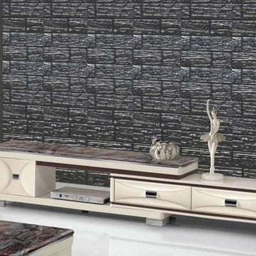 Pack of 6 - 3D Brick Wall Sticker Self - Adhesive Foam Wallpaper Panels - Techmanistan in Pakistan