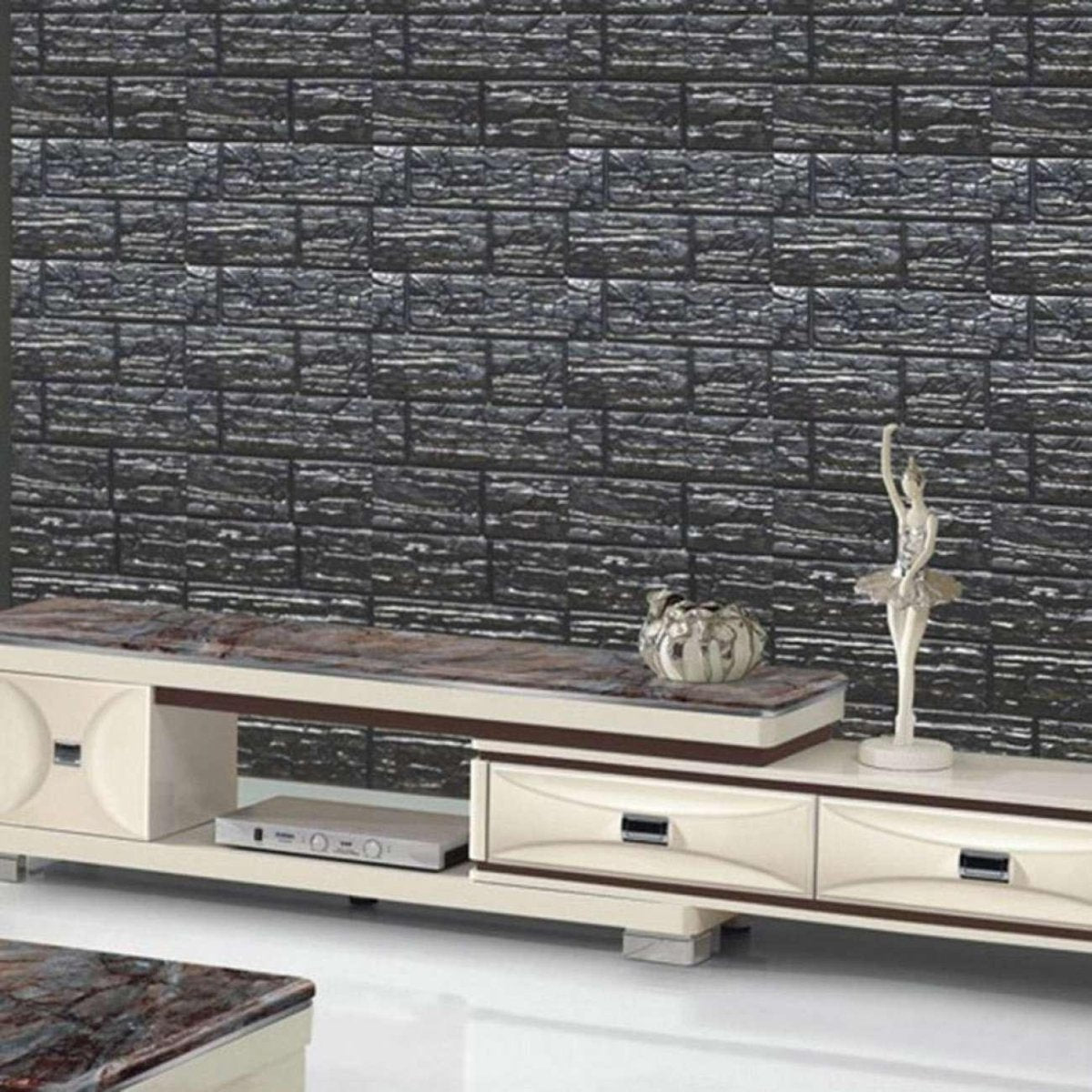 Pack of 6 - 3D Brick Wall Sticker Self - Adhesive Foam Wallpaper Panels - Techmanistan in Pakistan