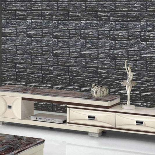 Pack of 6 - 3D Brick Wall Sticker Self - Adhesive Foam Wallpaper Panels - Techmanistan in Pakistan