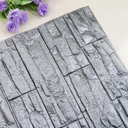 Pack of 6 - 3D Brick Wall Sticker Self - Adhesive Foam Wallpaper Panels - Techmanistan in Pakistan