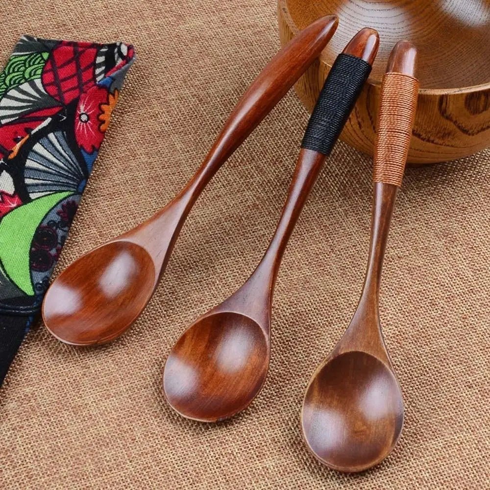 Pack of 6 - Acacia Wooden Table Spoon - Techmanistan in Pakistan