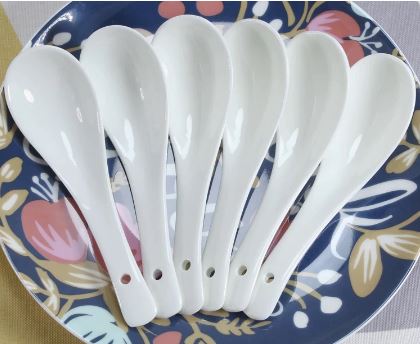 Pack of 6 - Ceramic Soup Spoons - Techmanistan in Pakistan