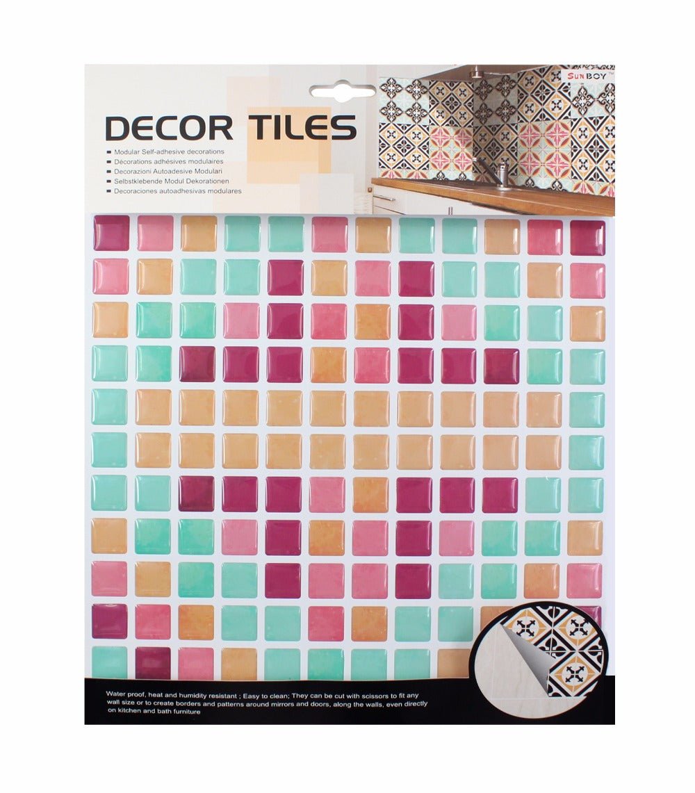 Pack of 6 - Mosaic Traditional Tiles Stickers for Bathroom & Kitchen - Techmanistan in Pakistan