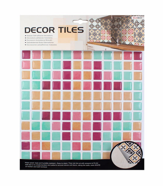 Pack of 6 - Mosaic Traditional Tiles Stickers for Bathroom & Kitchen - Techmanistan in Pakistan