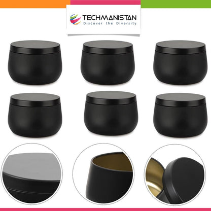 Pack of 6 - Multipurposed Empty Candle Tins - Techmanistan in Pakistan