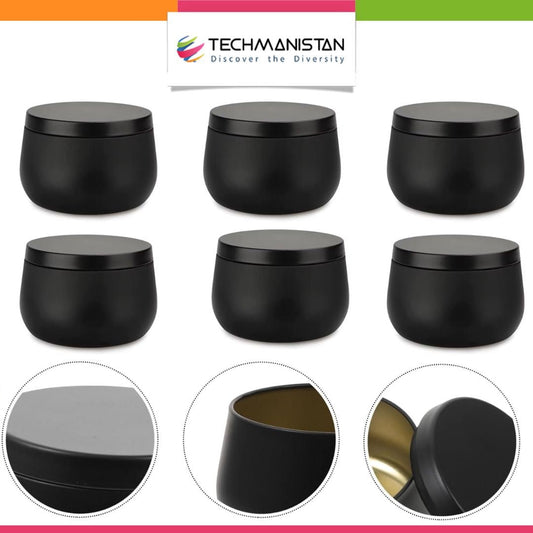 Pack of 6 - Multipurposed Empty Candle Tins - Techmanistan in Pakistan