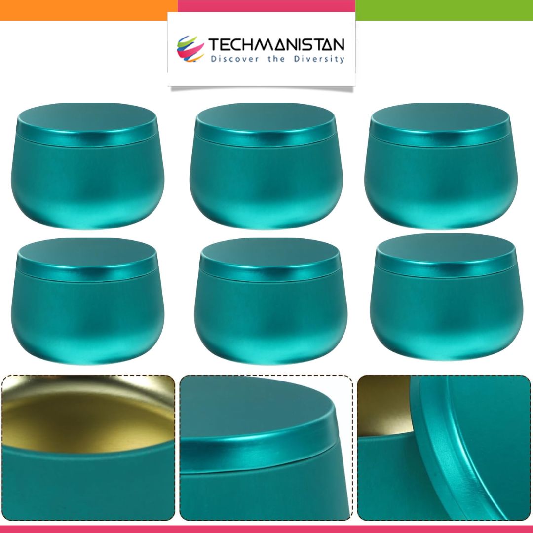 Pack of 6 - Multipurposed Empty Tins, Candle Tins - Techmanistan in Pakistan