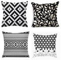 Pack of 6 - Random Design Black & White Geometric Cushion Covers, Throw Pillow, Decorative Case, Without Filling, Bedroom - Techmanistan in Pakistan