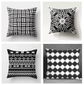 Pack of 6 - Random Design Black & White Geometric Cushion Covers, Throw Pillow, Decorative Case, Without Filling, Bedroom - Techmanistan in Pakistan