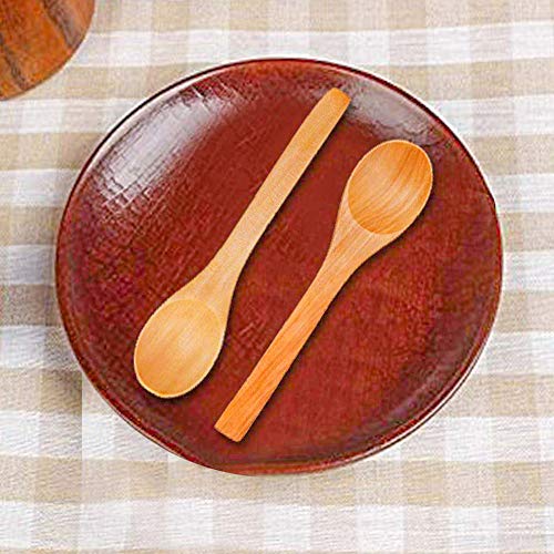 Pack of 6 - Small Bamboo Wooden Spoons Oval Head Small Solid Bamboo Honey Teaspoon - Techmanistan in Pakistan