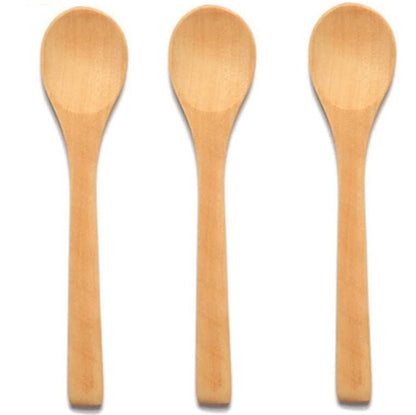 Pack of 6 - Small Bamboo Wooden Spoons Oval Head Small Solid Bamboo Honey Teaspoon - Techmanistan in Pakistan