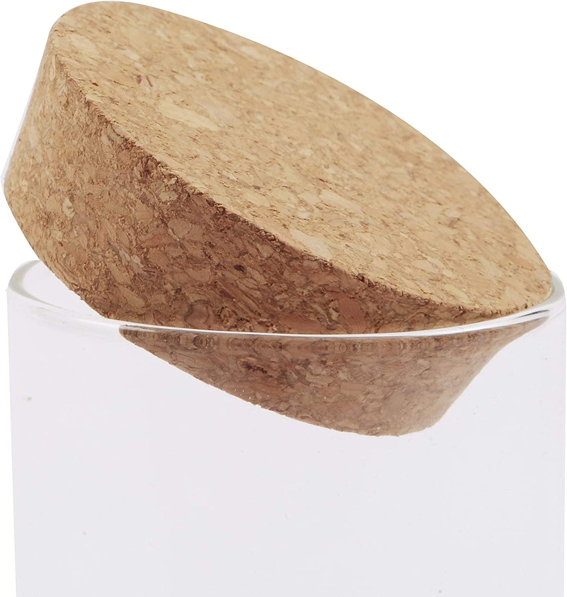 Pack of 6 - Small Glass Food Jar with Cork Lid and Airtight Sealing, Little Clear Canister Jar for Kitchen Storage, Mini Cork Bottle - Techmanistan in Pakistan