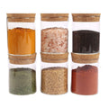 Pack of 6 - Small Glass Food Jar with Cork Lid and Airtight Sealing, Little Clear Canister Jar for Kitchen Storage, Mini Cork Bottle - Techmanistan in Pakistan