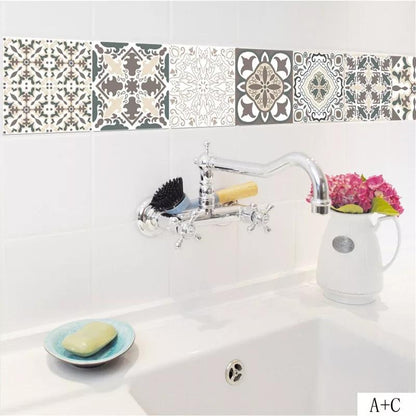 Pack of 6 - Waterproof and Heat Resistant Tiles Stickers for Bathroom & Kitchen - 10x10 inches - Techmanistan in Pakistan