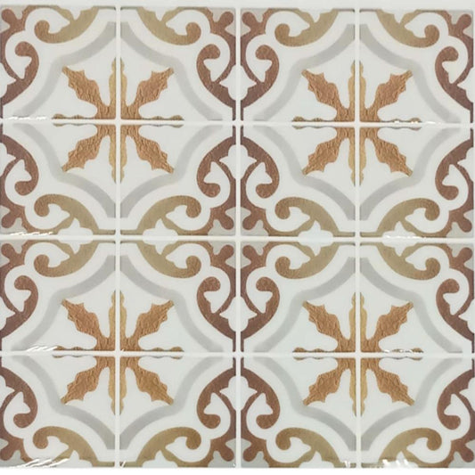 Pack of 6 - Waterproof and Heat Resistant Tiles Stickers for Bathroom & Kitchen - 10x10 inches - Techmanistan in Pakistan