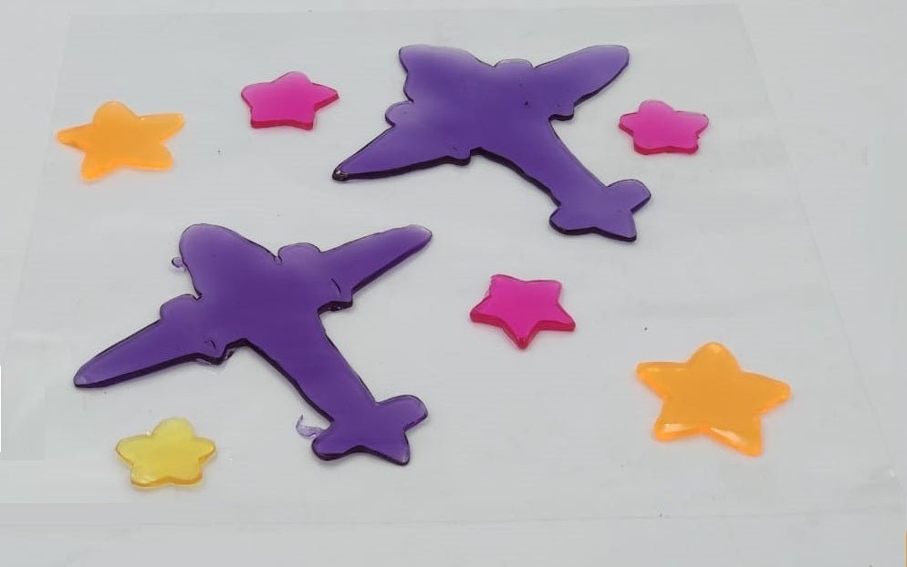 Pack of 8 - Different Shapes Gel Stickers For Window, Gel Clings, Anti - Collision Clings for Glass Windows Refrigerators Door - Techmanistan in Pakistan