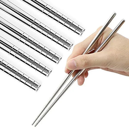 Pair of 5 Stainless Steel Chopsticks - Techmanistan in Pakistan