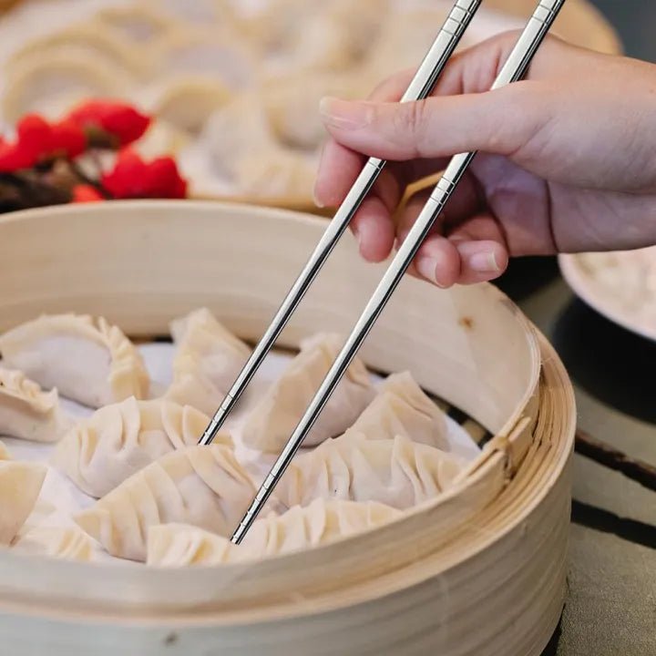 Pair of 5 Stainless Steel Chopsticks - Techmanistan in Pakistan