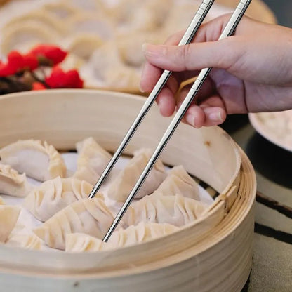 Pair of 5 Stainless Steel Chopsticks - Techmanistan in Pakistan