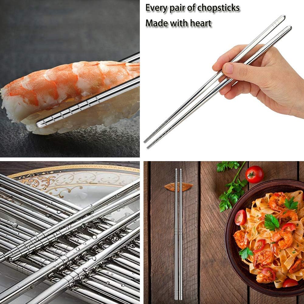 Pair of 5 - SUS 304 Stainless Steel Chopsticks - Techmanistan in Pakistan