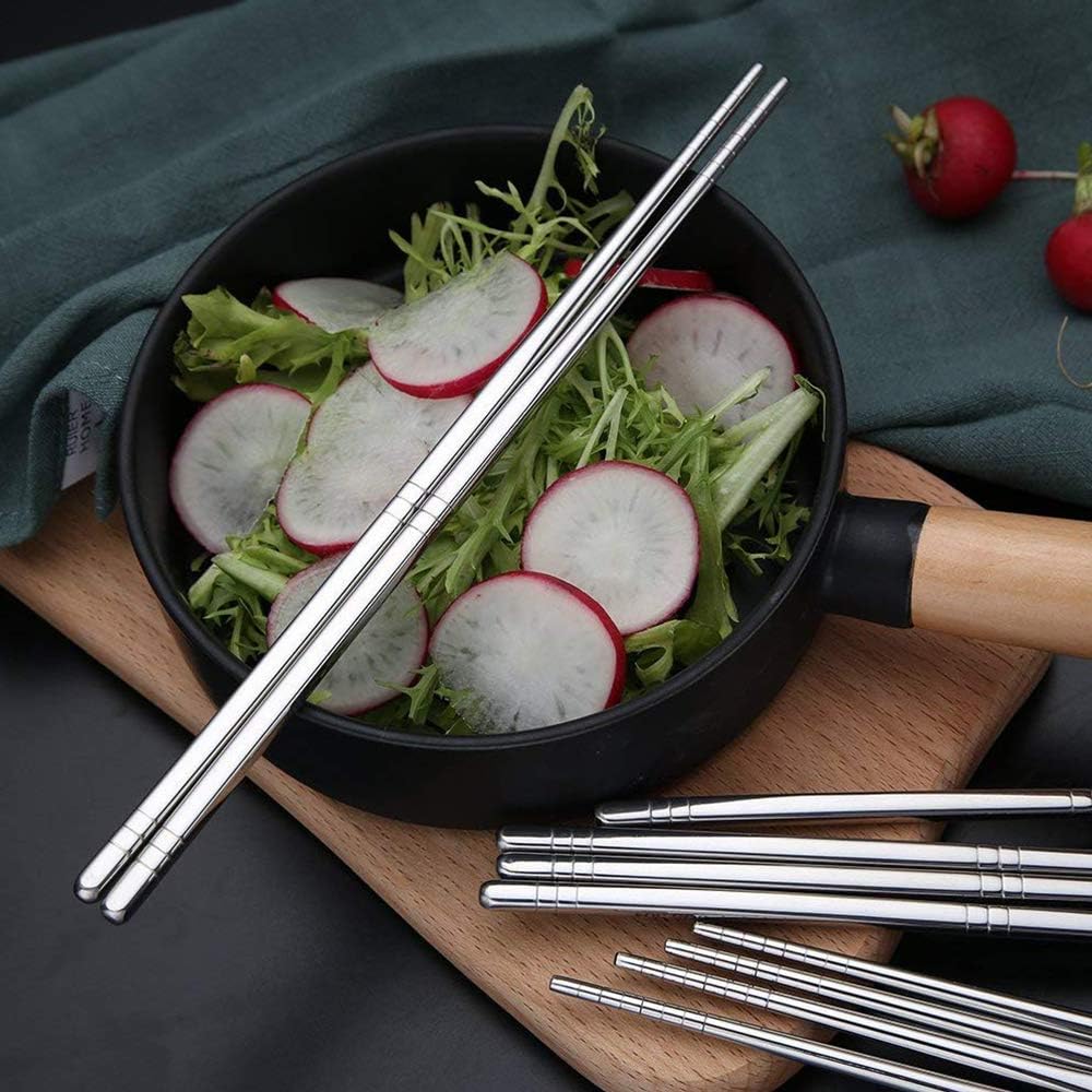 Pair of 5 - SUS 304 Stainless Steel Chopsticks - Techmanistan in Pakistan