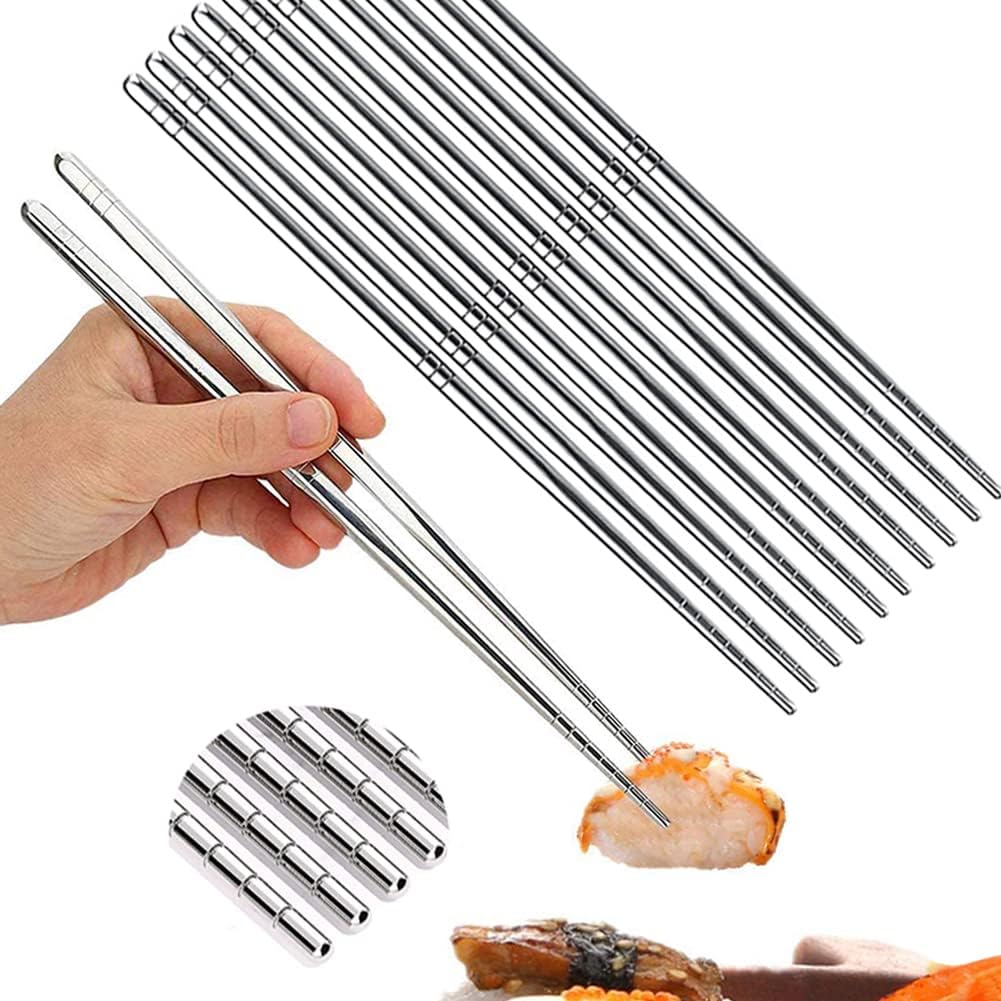 Pair of 5 - SUS 304 Stainless Steel Chopsticks - Techmanistan in Pakistan