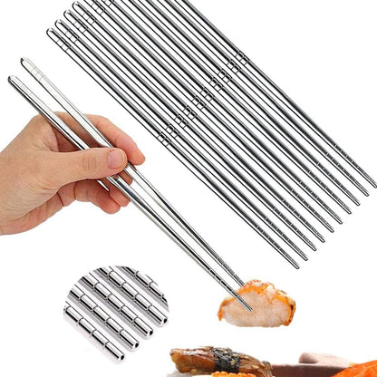 Pair of 5 - SUS 304 Stainless Steel Chopsticks - Techmanistan in Pakistan