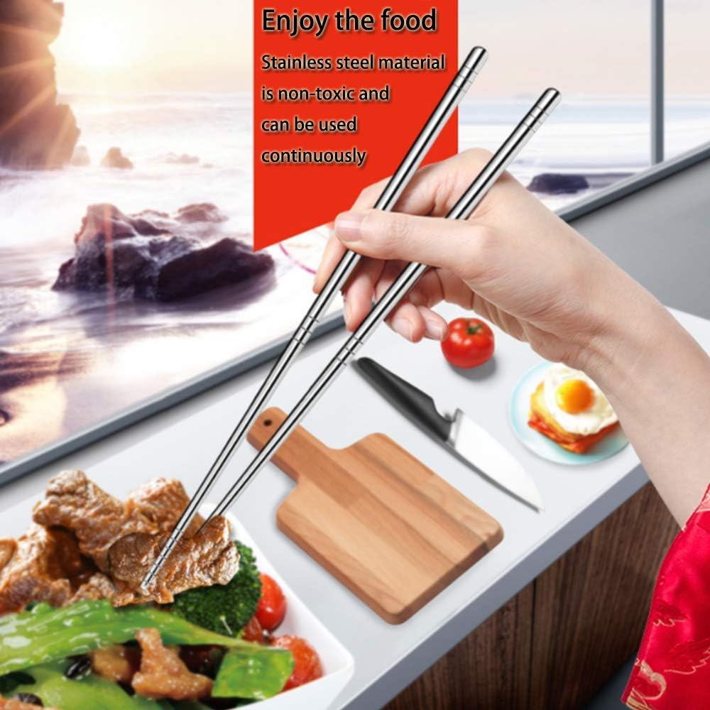 Pair of 5 - SUS 304 Stainless Steel Chopsticks - Techmanistan in Pakistan