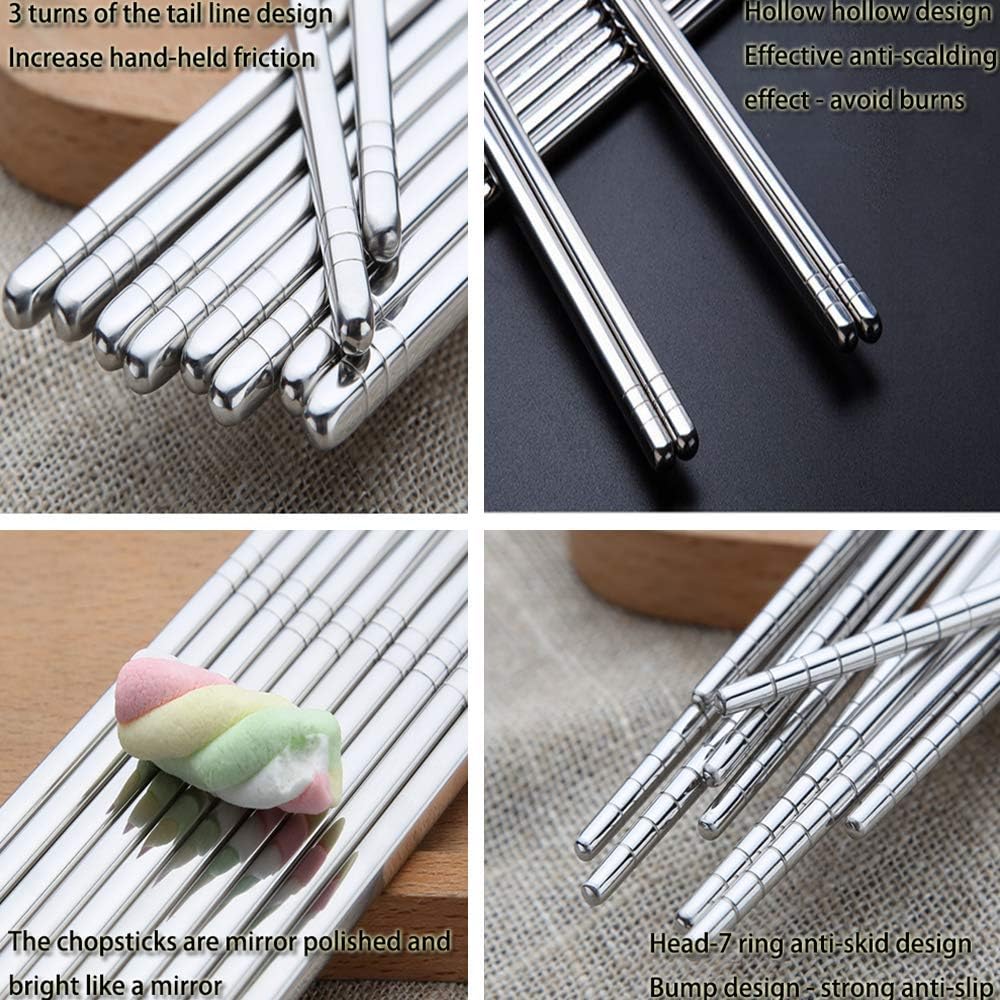 Pair of 5 - SUS 304 Stainless Steel Chopsticks - Techmanistan in Pakistan