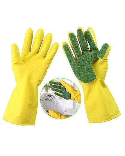 Pair of Sponge Fingers Cleaning Gloves for Dishwashing - Techmanistan in Pakistan