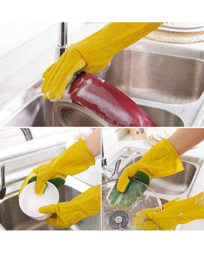 Pair of Sponge Fingers Cleaning Gloves for Dishwashing - Techmanistan in Pakistan