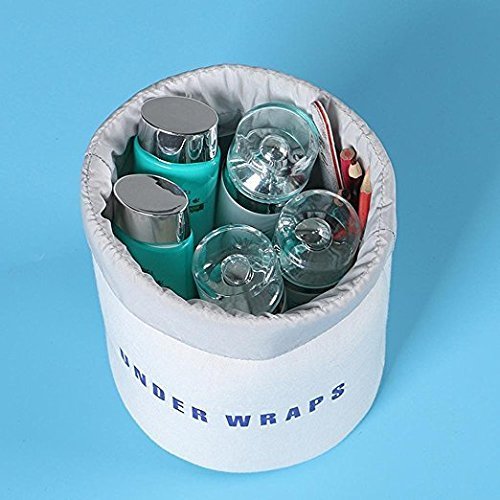 Polyester Travel Toiletry Bag - Barrell Shaped Cosmetic Makeup Bag Make Up Case Pouch - Techmanistan in Pakistan