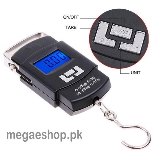 Portable 50 kg Capacity Luggage Scale Digital Weighing Travel Bag Weight Checker Hanging Weight Scale - Techmanistan in Pakistan