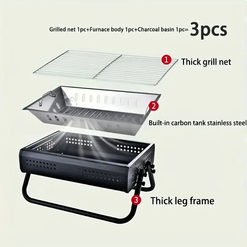 Portable Barbeque Grill Foldable BBQ Grill Stand - Techmanistan