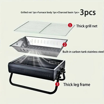 Portable Barbeque Grill Foldable BBQ Grill Stand - Techmanistan