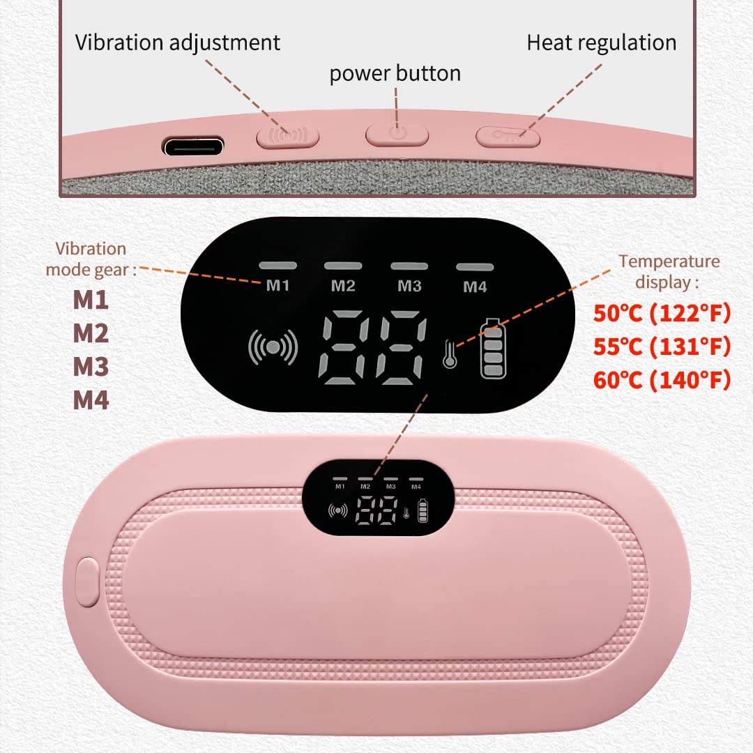 Portable Cordless Heating Pad for Menstrual Cramps Relief | 3 - Temperature & 4 - Massage Modes | Stomach & Back Pain Relief Device for Women - Techmanistan in Pakistan