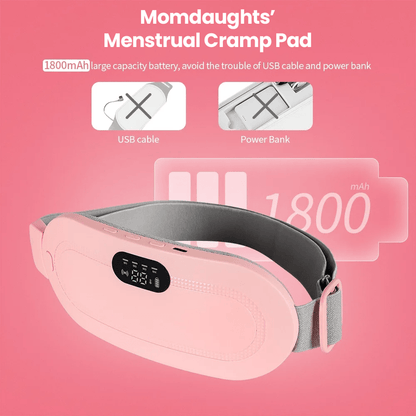 Portable Cordless Heating Pad for Menstrual Cramps Relief | 3 - Temperature & 4 - Massage Modes | Stomach & Back Pain Relief Device for Women - Techmanistan in Pakistan