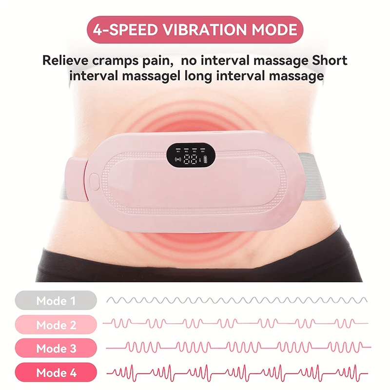 Portable Cordless Heating Pad for Menstrual Cramps Relief | 3 - Temperature & 4 - Massage Modes | Stomach & Back Pain Relief Device for Women - Techmanistan in Pakistan