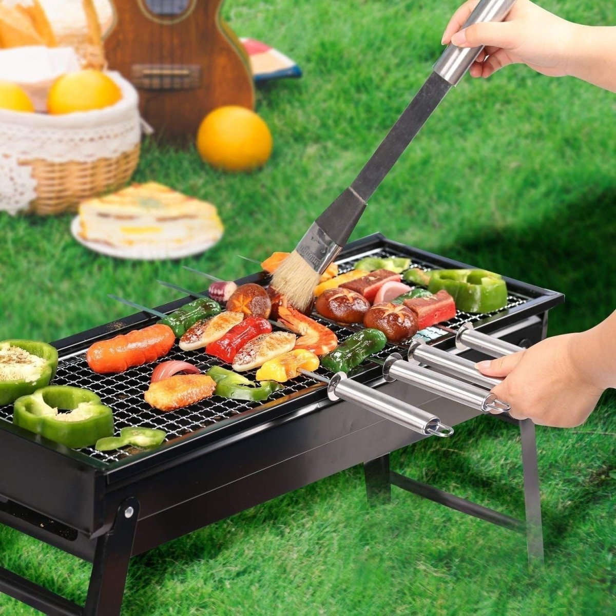 Portable Folding Charcoal Barbeque Grill (BBQ) - Techmanistan in Pakistan