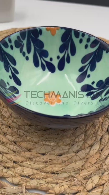 Maxwell Williams Majolica Teal Poke Ceramic Bowl