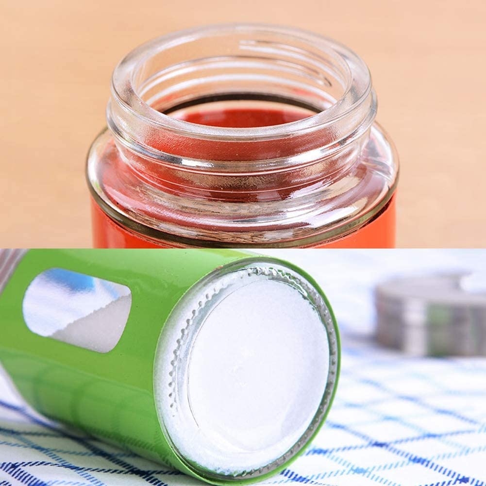 Random Color - 1 Piece Stainless Steel Cover Glass Salt & Pepper Mill With 3 Sized Holes, Spice Container, Salt Mill, Spice Bottle, Retro Spice Jar - Techmanistan in Pakistan