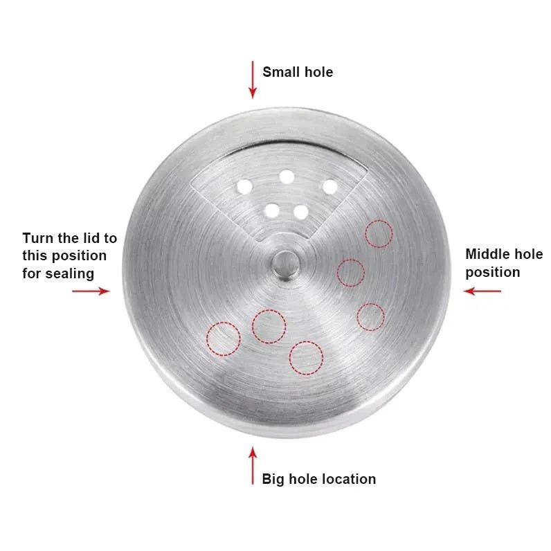 Random Color - 1 Piece Stainless Steel Cover Glass Salt & Pepper Mill With 3 Sized Holes, Spice Container, Salt Mill, Spice Bottle, Retro Spice Jar - Techmanistan in Pakistan