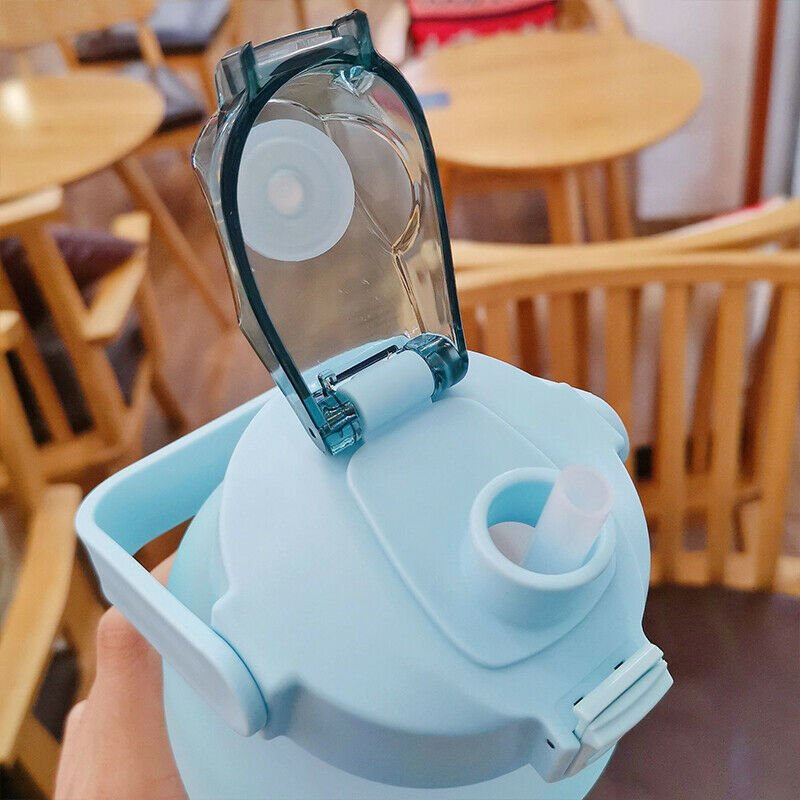 Random Color 2 Liter Multicolor Large Capacity Water Bottle With Motivational Quotes & Time Maker Instructions - Techmanistan in Pakistan